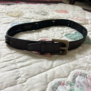 Genius Dilettante leather gold buckle belt black embellishments USA made size M